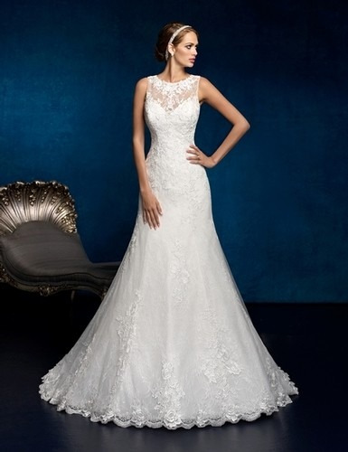 hermoso vestido de novia boda sirena encaje escote espalda