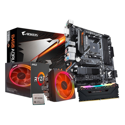 Kit Amd Ryzen 7 2700x + B450 Aorus M + 16gb Vengeance Msi - $ 14,685.00