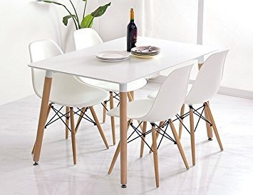Juego De Comedor Eames Mesa Blanca 1,20 X80 + 4 Sillas Paris ... Juego De Comedor Eames Mesa Blanca 1,20 X80 + 4 Sillas Paris ...