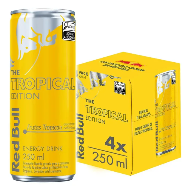 Red Bull Energético, Tropical, 250ml, 4 Latas