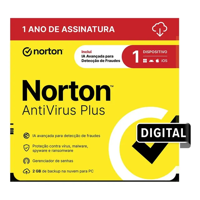 Norton Antivirus Plus 1 Dispositivo 1 Ano (digital)