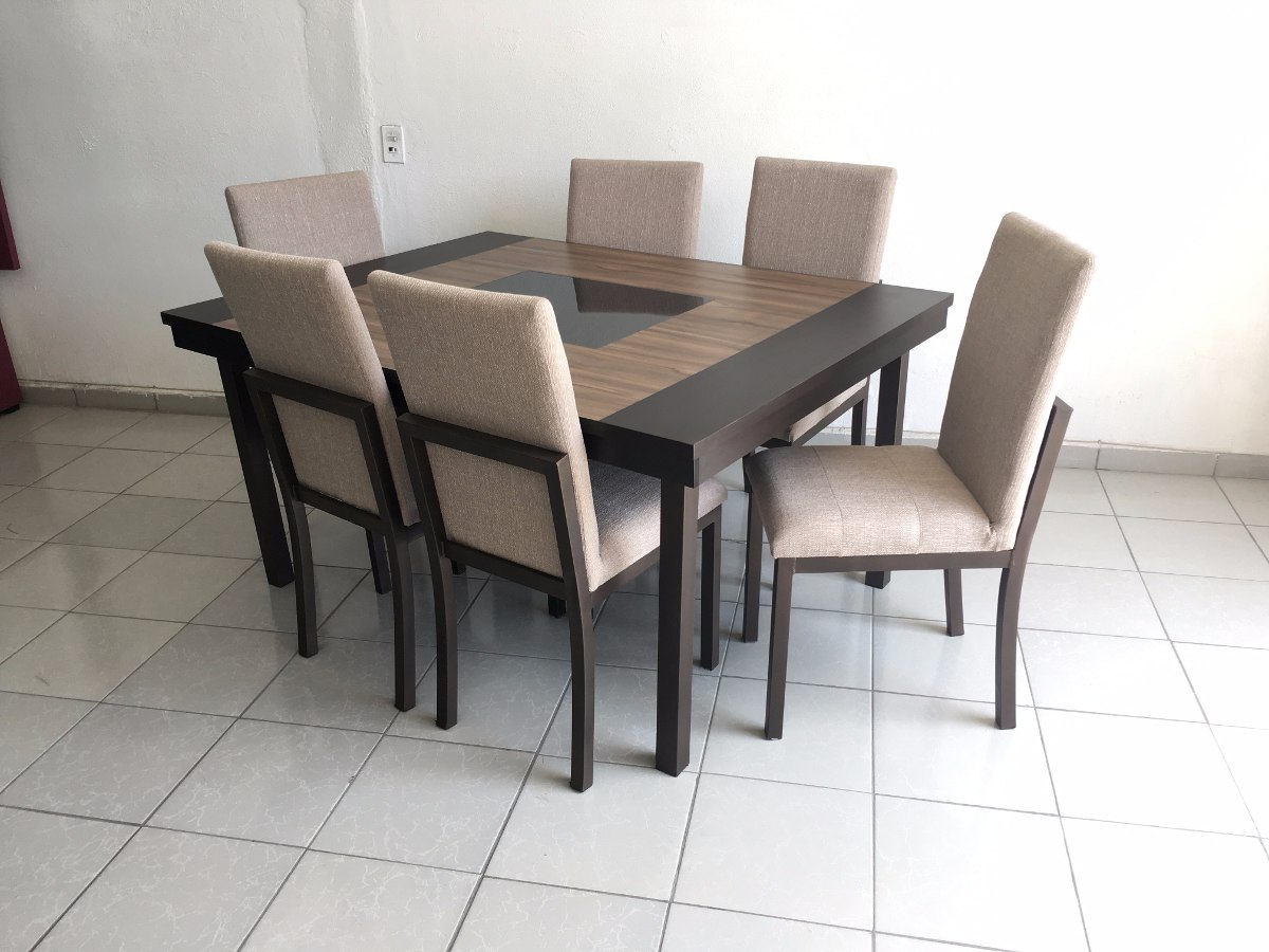 A Comedor Mesa 6 Sillas Moderno Mesa Grande Café Con Veta ... A Comedor Mesa 6 Sillas Moderno Mesa Grande Café Con Veta ...