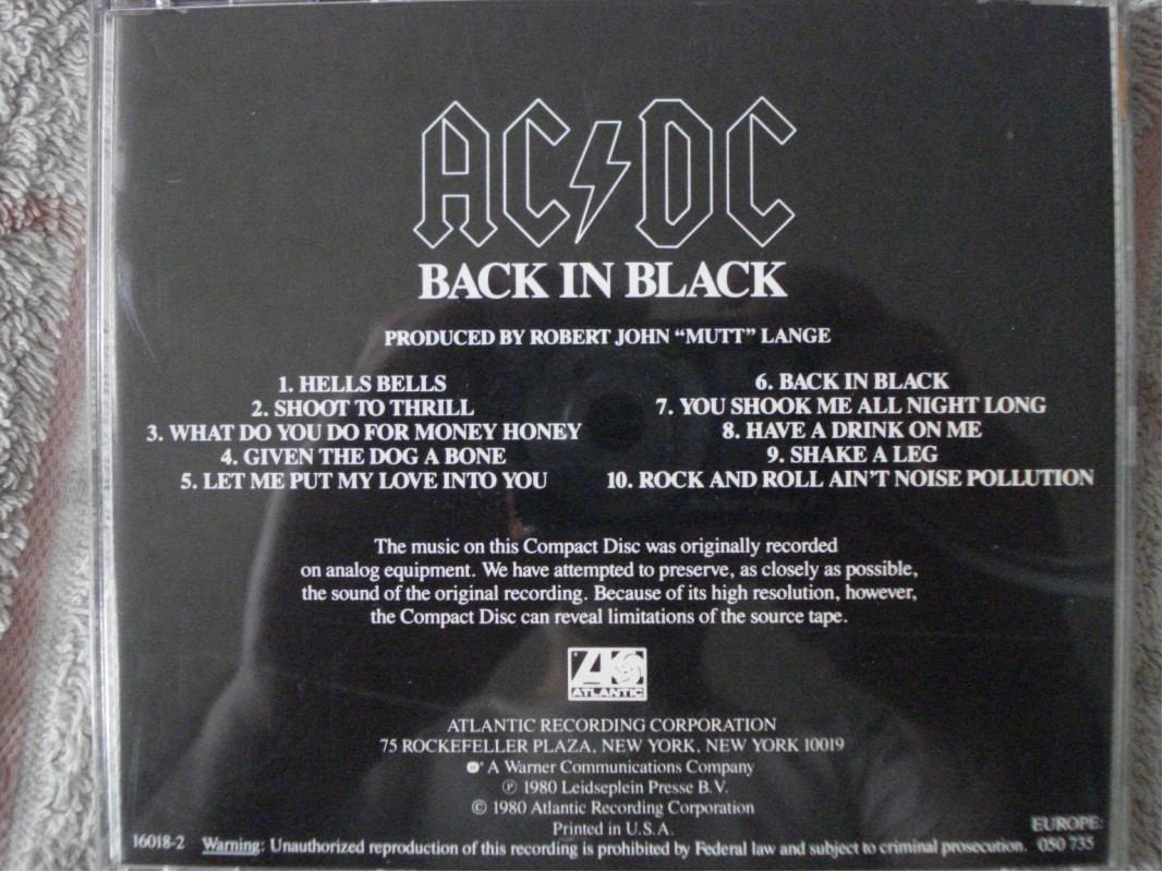 Ac Dc Cd Musica Album Back In Black 450 00 En ac dc cd musica album back in black 450 00 en