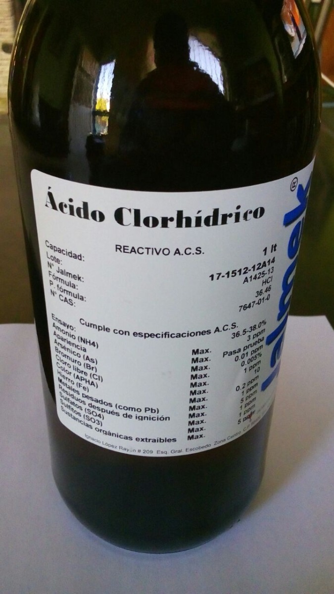 Formula Equilibrio Del Acido Clorhidrico