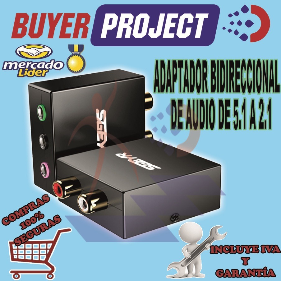 Adaptador Convertidor De Audio 5 1 A 2 Rca 3 5mm U S Cargando Zoom