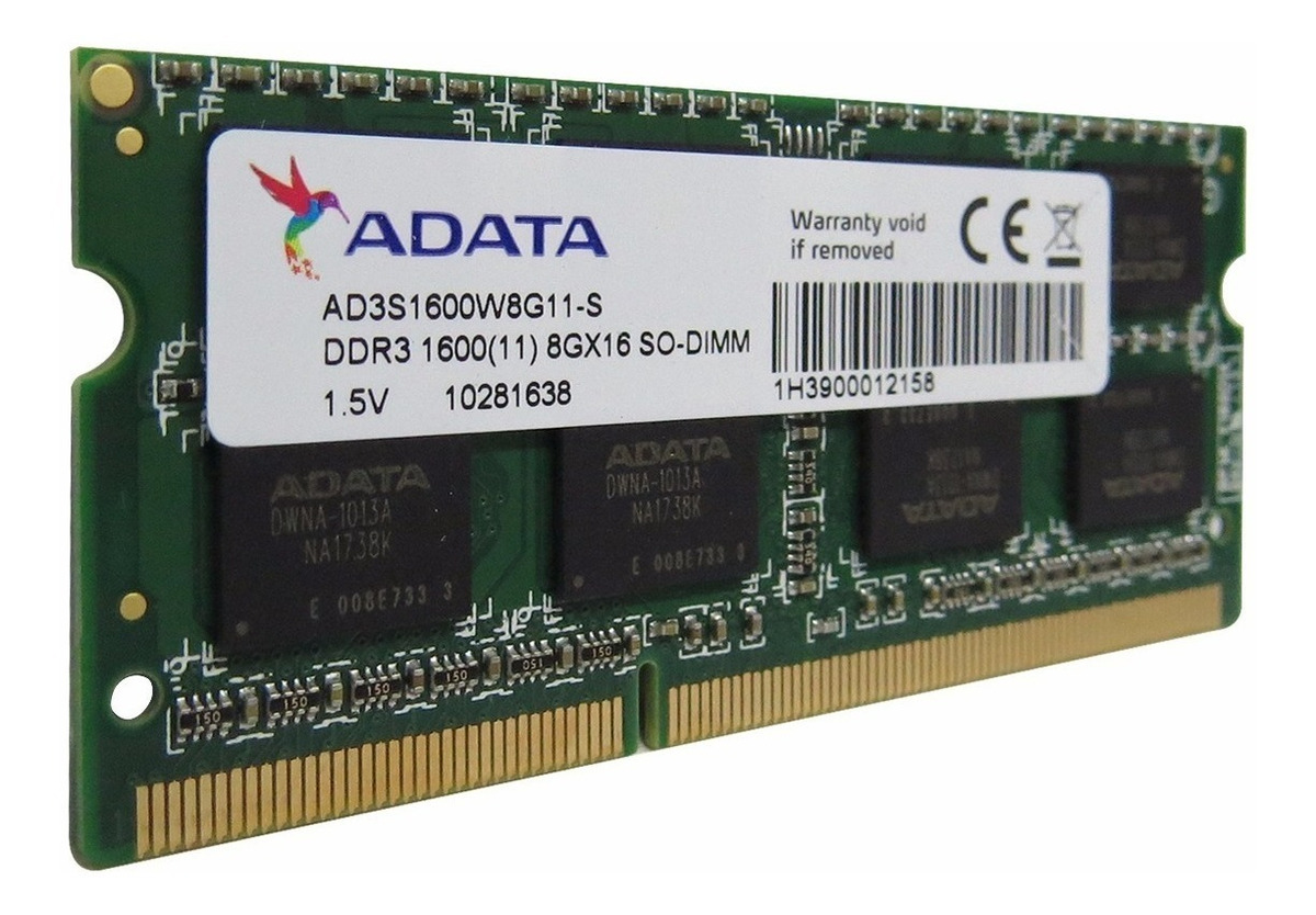 Adata Memoria Ram Para Laptop Ddr3 8gb 1600mhz Sodimm - $ 1,350.00 en