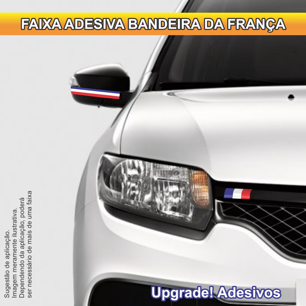 Adesivo Carro Faixa Bandeira França Peugeot Renault 