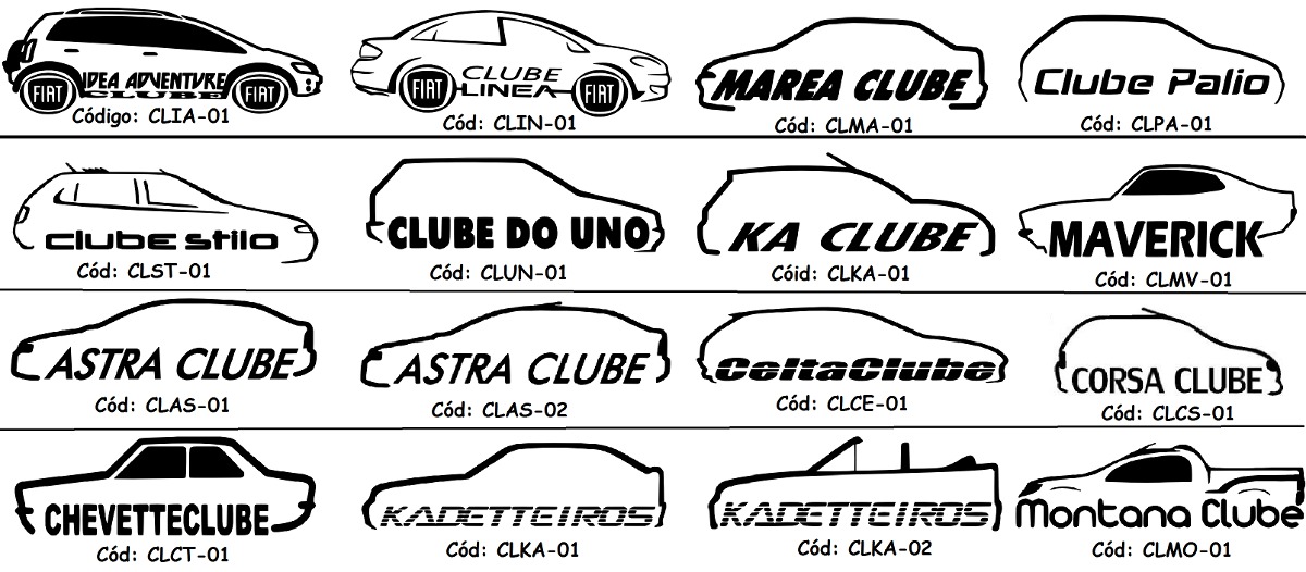 Adesivo Clube Carro Gol Corsa Palio Fusca Uno Golf 