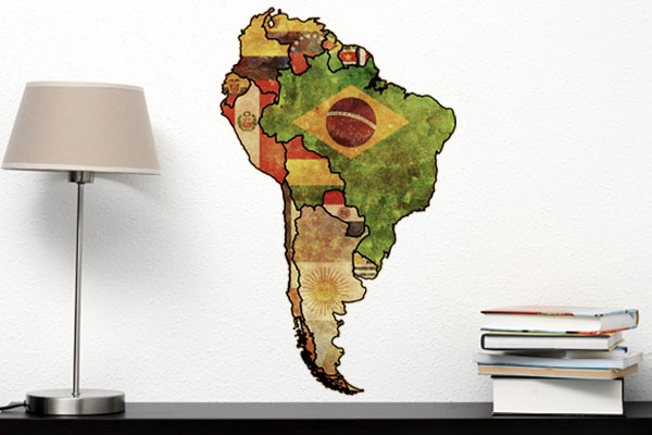 adesivo de parede mapa da america do sul mudo minha casa r 268