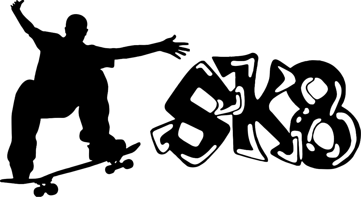 Adesivo De Parede Skate Sk8 Shape 88cm X 48cm Frete Grátis ...