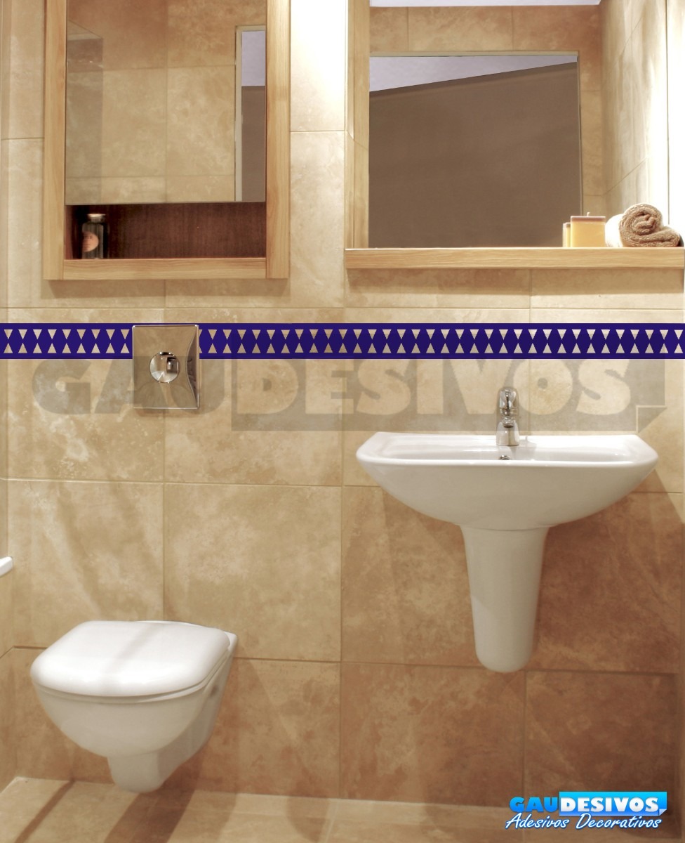 Adesivo decorativo de parede faixa border azulejo banheiro r 9 ... Azulejos adesive