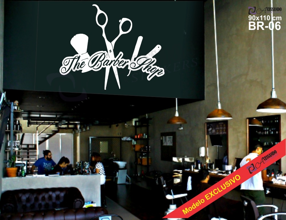 Adesivo Decorativo Parede Barbearia Men u00b4s Hair Barber Shop Aparador Pequeno Para Corredor ~ Adesivo Decorativo Parede Barbearia Men u00b4s Hair Barber Shop