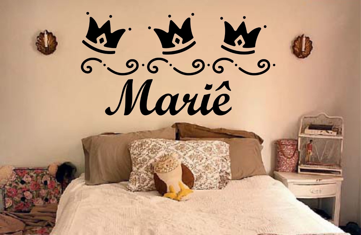 Adesivo Decorativo Parede Quarto Infantil Coroa Com Nome R$ 34,99 em Mercado Livre Aparador Pequeno Preto ~ Adesivo Decorativo Parede Quarto Infantil Coroa Com Nome R$ 34,99 em Mercado Livre