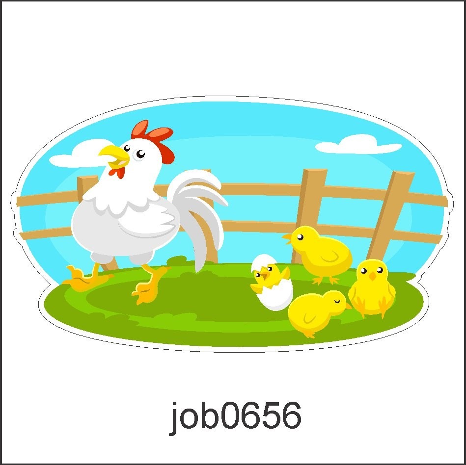 adesivo galinha animais fazenda filhotes desenho job0656 r 64 99