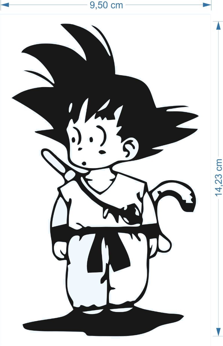 Adesivo Goku Criança Dragon Ball 10cmx15cm Geek Nerd Desenho - R$ 14,98