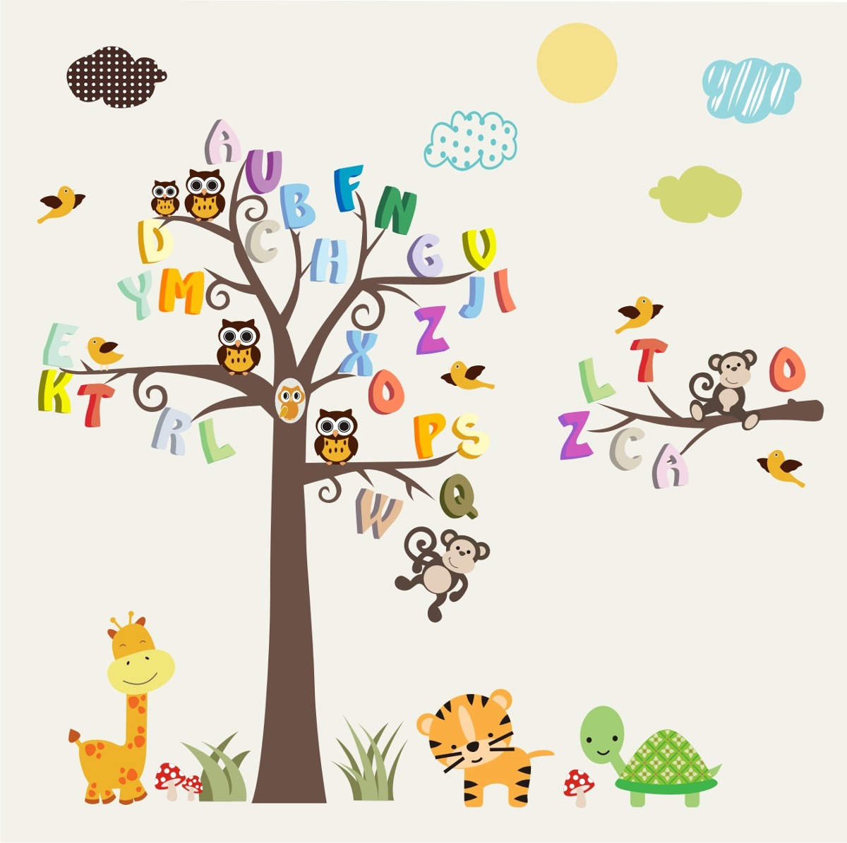 Adesivo Infantil Alfabeto Letra Macaco Girafa Arvore Zoo M99 R$ 148,00 em Mercado Livre Artesanato Feltro Materiais ~ Adesivo Infantil Alfabeto Letra Macaco Girafa Arvore Zoo M99 R$ 148,00 em Mercado Livre