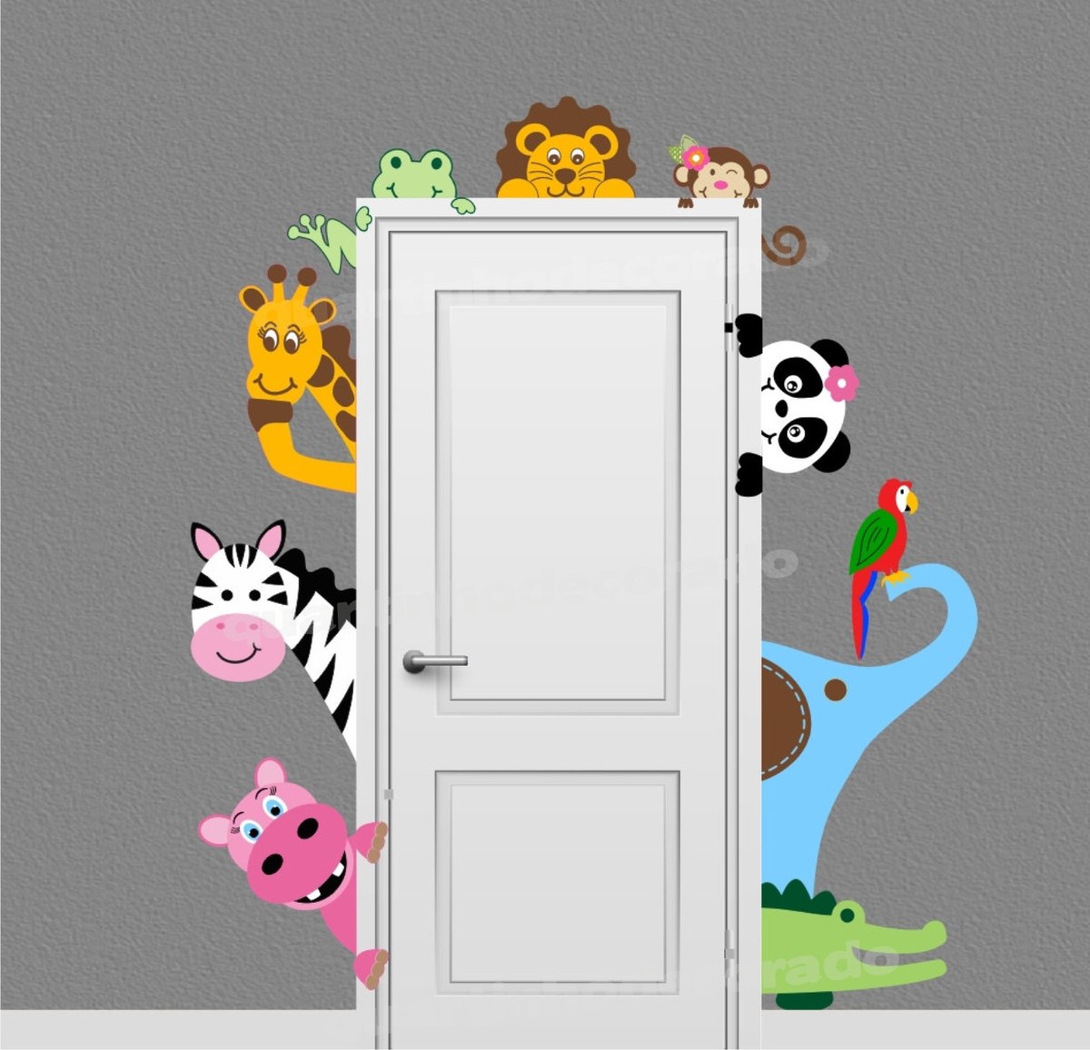 Adesivo Infantil Quarto Bebe Safari Porta Decorativo Zoo 64 R$ 148,00 em Mercado Livre Adesivo Queimador De Gordura Funciona Mesmo ~ Adesivo Infantil Quarto Bebe Safari Porta Decorativo Zoo 64 R$ 148,00 em Mercado Livre