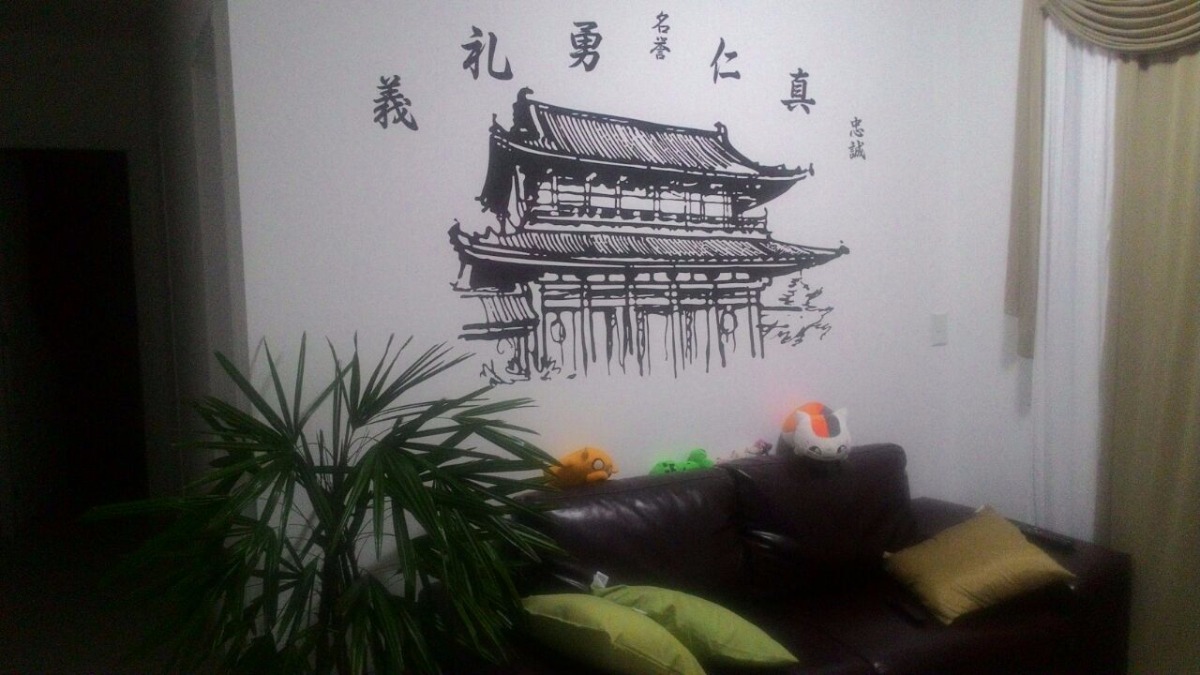 adesivo papel de parede templo oriental japonês frete gratis r