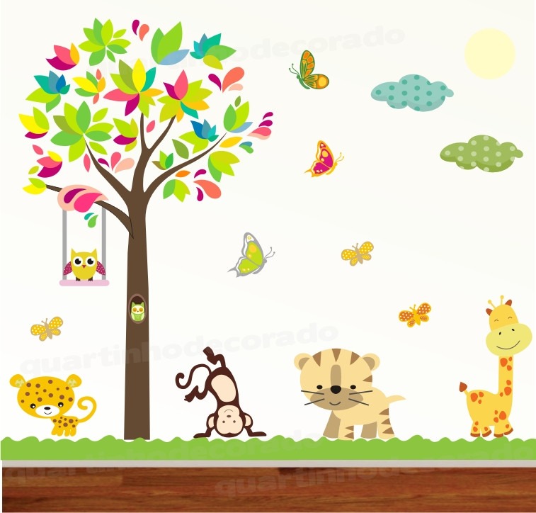 Adesivo Papel Parede Quarto Infantil Girafa Bebe Zoo 2,40m R$ 148,00 em Mercado Livre Armario Ikea Pax Roble ~ Adesivo Papel Parede Quarto Infantil Girafa Bebe Zoo 2,40m R$ 148,00 em Mercado Livre