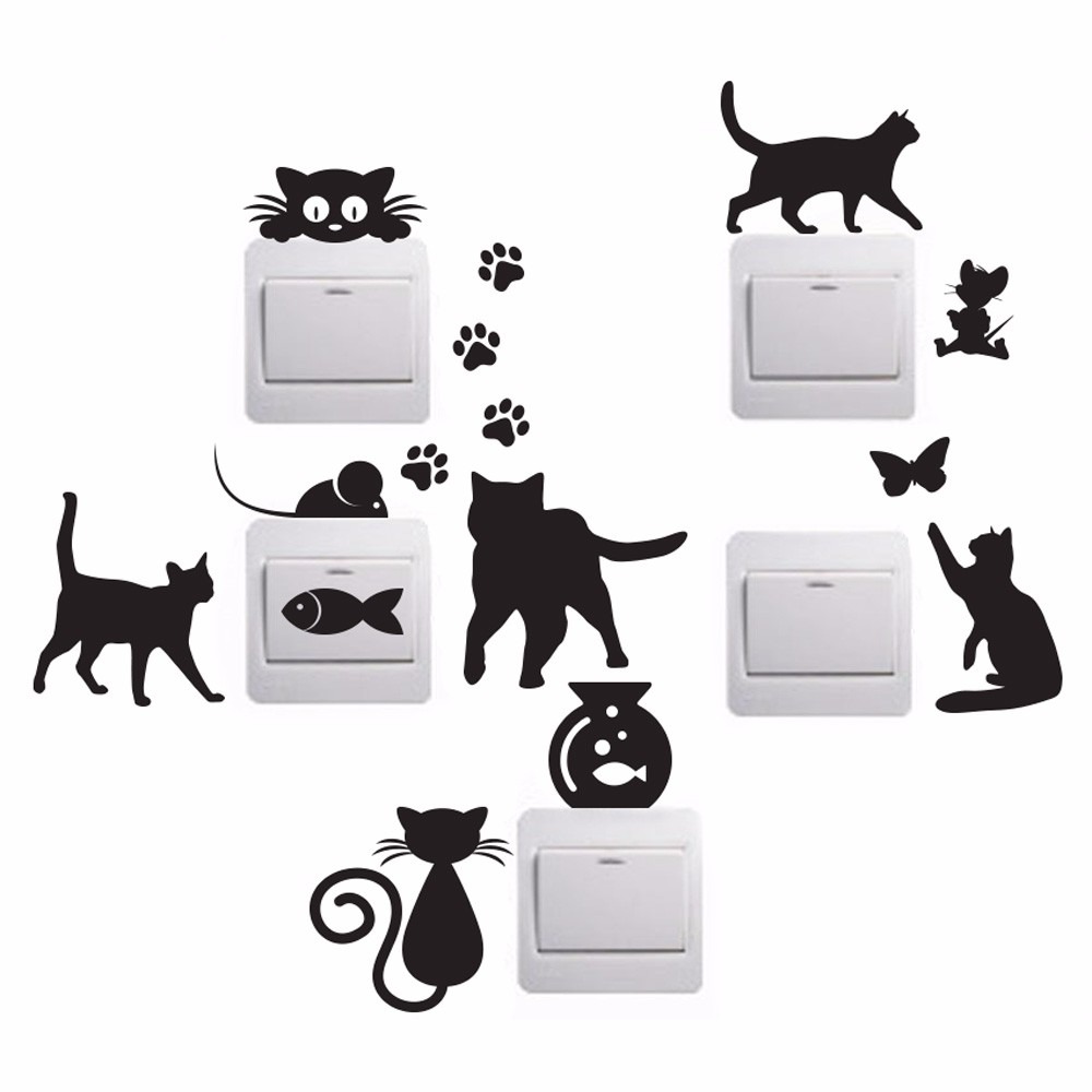 Adesivo Para Espelho De Tomada Interruptor Gatinhos 5 Pçs R$ 14,90 em Mercado Livre Adesivo De Parede Nuvens ~ Adesivo Para Espelho De Tomada Interruptor Gatinhos 5 Pçs R$ 14,90 em Mercado Livre