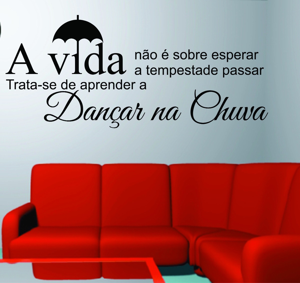 Adesivo Parede Frase Dan§ar Na Chuva Guarda Chuva A Vida