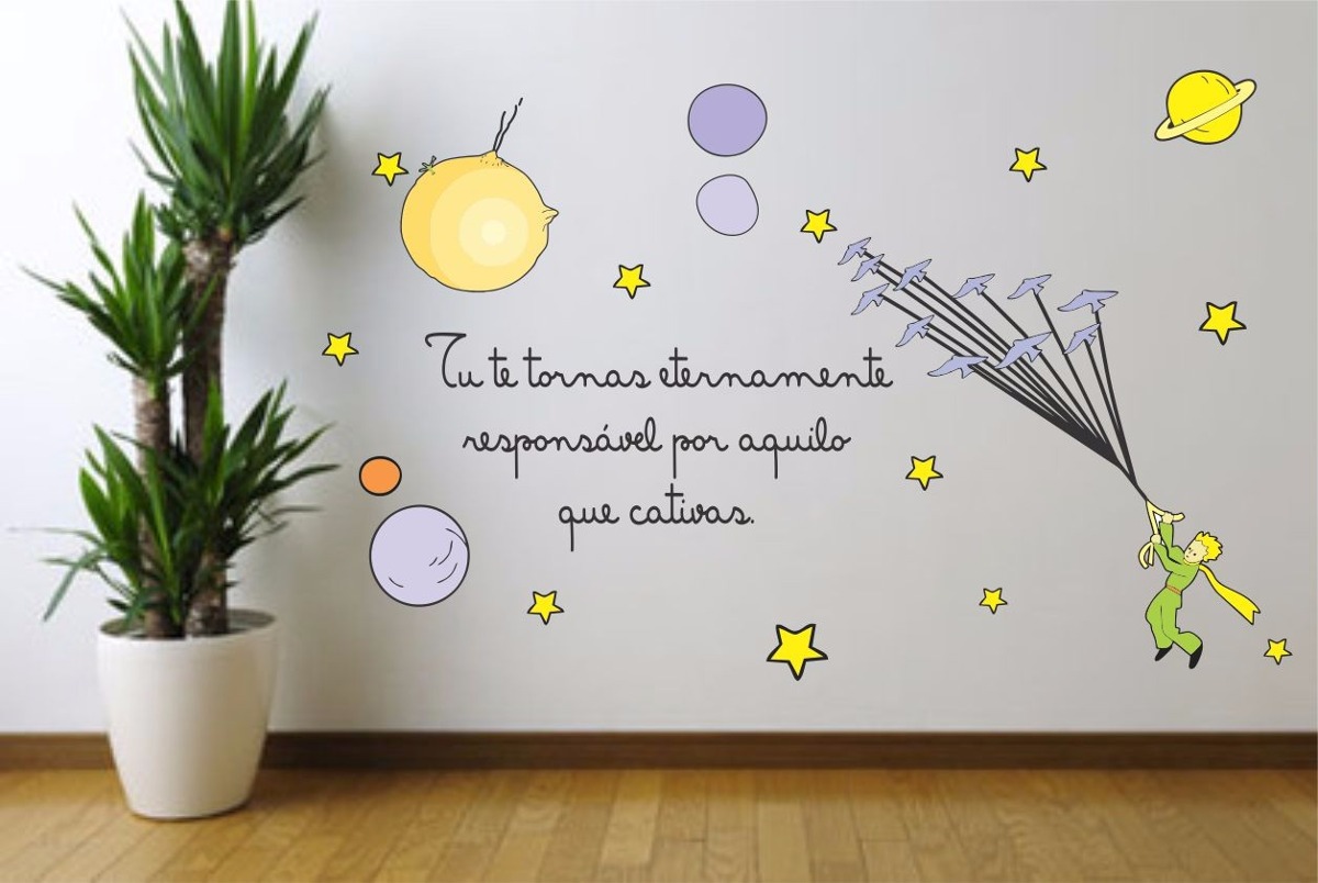 Adesivo Parede Infantil Pequeno Principe Frase Estrela Lua Armario De Cozinha Pequeno E Barato ~ Adesivo Parede Infantil Pequeno Principe Frase Estrela Lua
