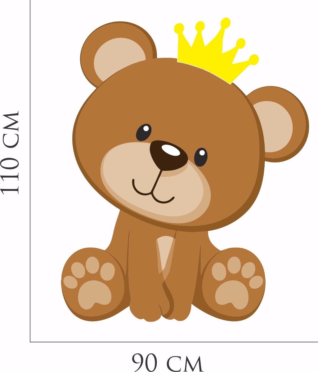 Adesivo Parede Quarto Infantil Ursinho Coroa Principe Urso R$ 49,99 em Mercado Livre Armario De Cozinha Em Ingles ~ Adesivo Parede Quarto Infantil Ursinho Coroa Principe Urso R$ 49,99 em Mercado Livre