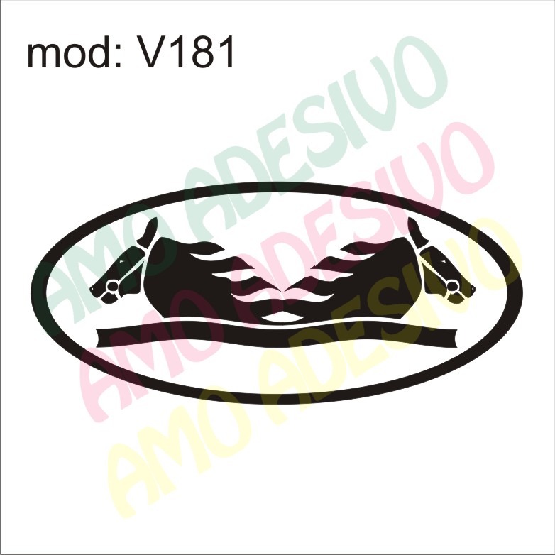 adesivo v181 desenho abstrato cavalo cavalos decorativo r 85 29