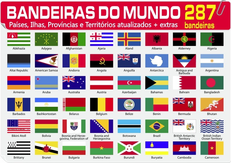 Adesivos Bandeiras Do Mundo + Extras - P/ Etiquetar Adesivos Bandeiras Do Mundo + Extras - P/ Etiquetar