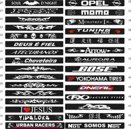 Adesivos Decorativo De Parabrisa Tunning Faixa Veiculos Auto R 23 90 Adesivos Decorativo De Parabrisa Tunning Faixa Veiculos Auto R 23 90