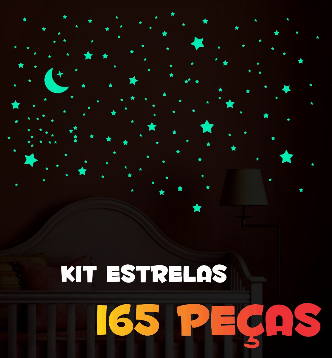 Adesivos Que Brilham No Escuro - Kit Estrelas - 165 Peças 