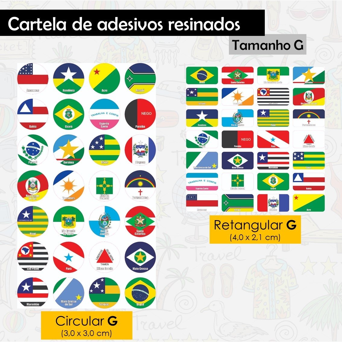 Adesivos Resinados Bandeiras Estados Brasileiros G R 38 00 Em