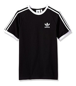 camiseta adidas blanca rayas negras