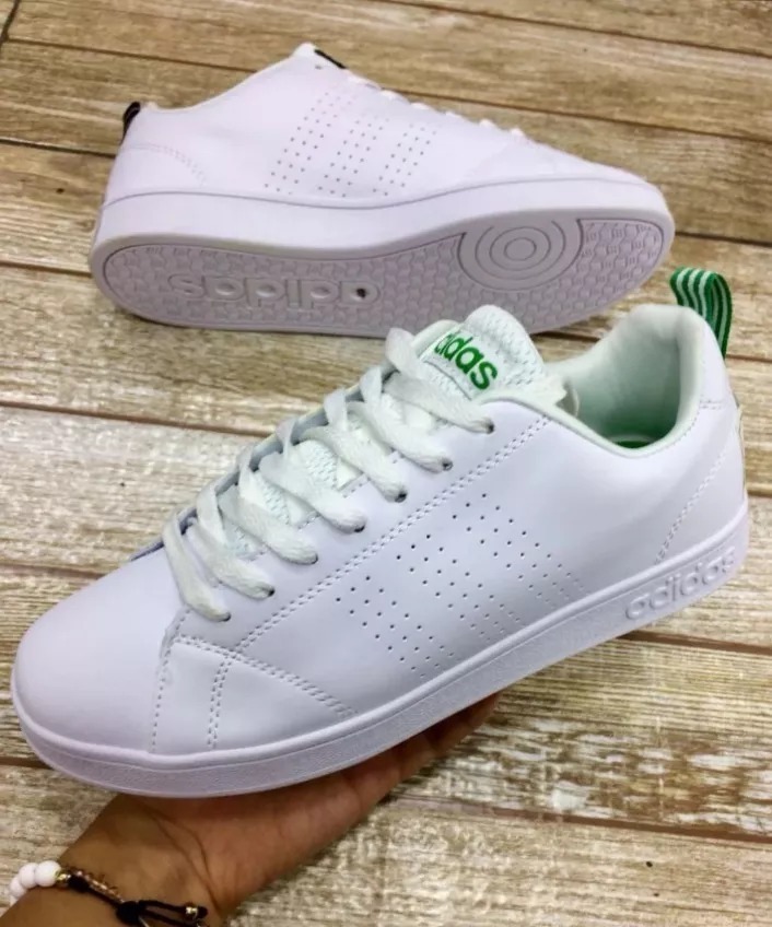 adidas neo blancas y verdes