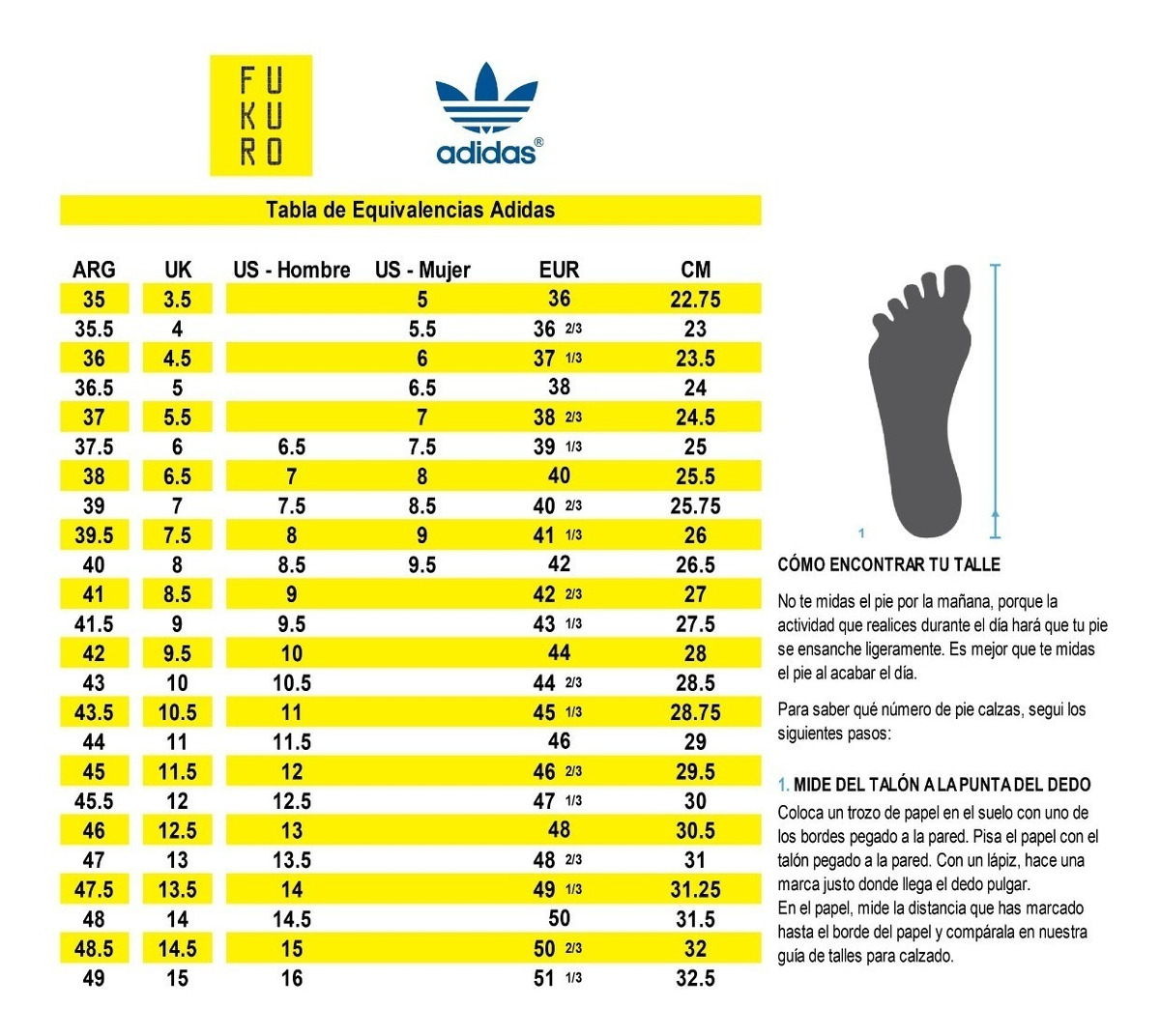 adidas guia de tallas hombre