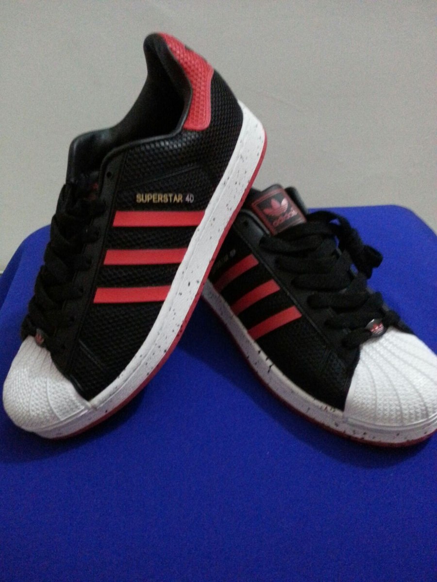 adidas superstar negras con rojo