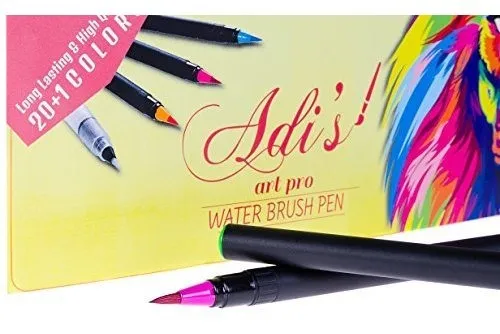 AdisGuys Art Supply Watercolor Brush Pen Marker 20 Set 1 Real Brush Water Pen