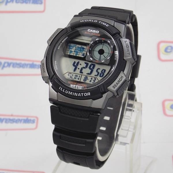 Ae-1000w 1bv Relógio Casio World Time 5alarmes Wr 100 Luz - R$ 149,00