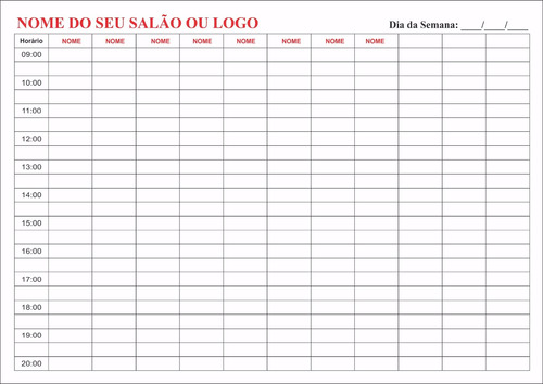 Agenda Horários Impressa Salão Beleza Diária P/ 3 Meses 