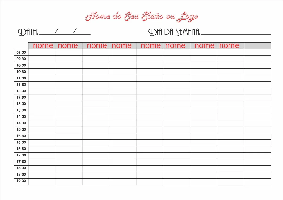 Agenda Horários Impressa Salão Beleza Diária P/ 3 Meses - R$ 53,00 ...