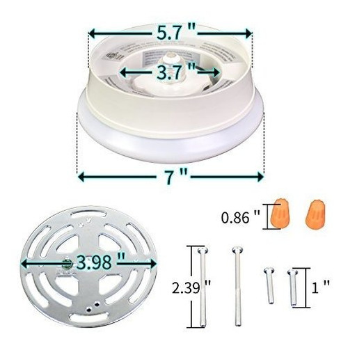 Ainfox 7 LED Ceiling Light 11.5W 830 LM 4000K Waterproof LED Ceiling Lights Flush Mount Fixture Bathroom Cold White Light UL,ETL,CUL