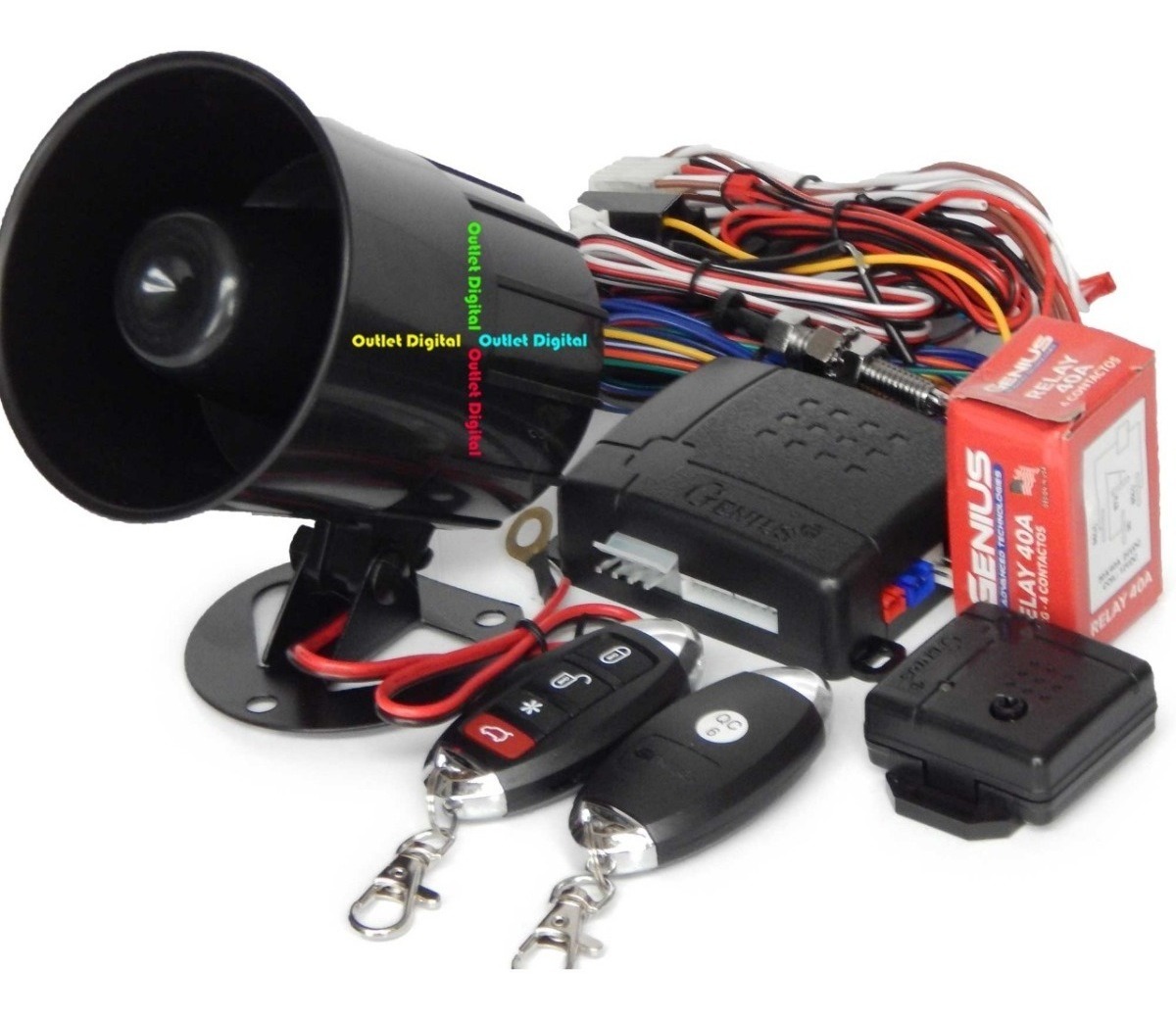 ALARMA DE COCHE CON 2 MANDOS,SIRENA,SENSOR GOLPES Y MOVIMIENTO.ENVIO GRATIS