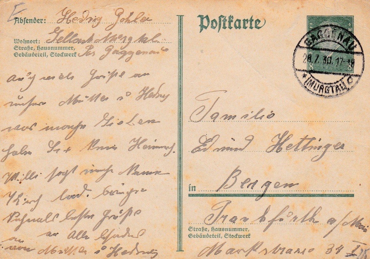 alemania 1930 carta postal con sello impreso e7 56 35 en mercado