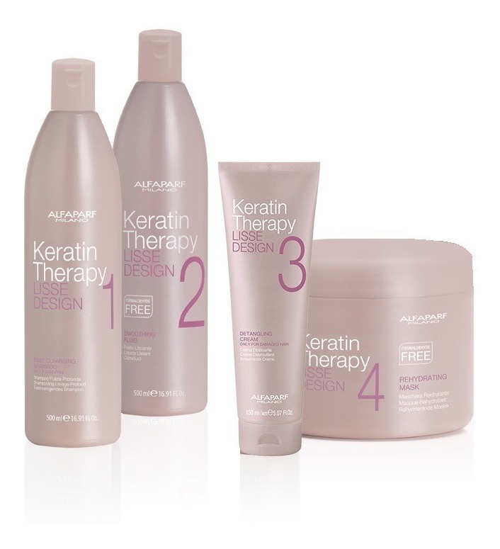 Keratin Therapy Lisse Design Alfaparf Lisse Design Keratin Therapy Set Completo 4 Pasos - $ 2,350.00
