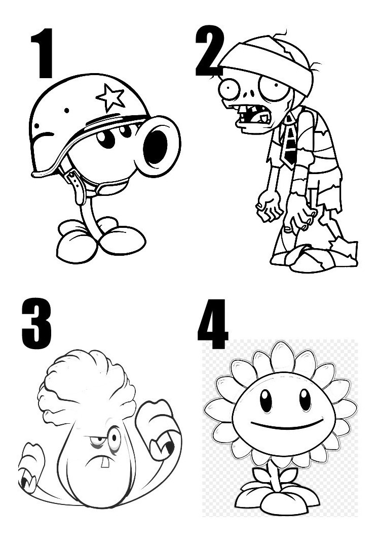 CRMla: Personajes Dibujos De Plantas Vs Zombies Para Colorear