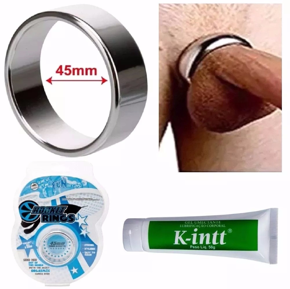 Como Usar Penis De Borracha Anel Peniano Metal Rocket Rings 45mm Original Lubrificante - R$ 44,00