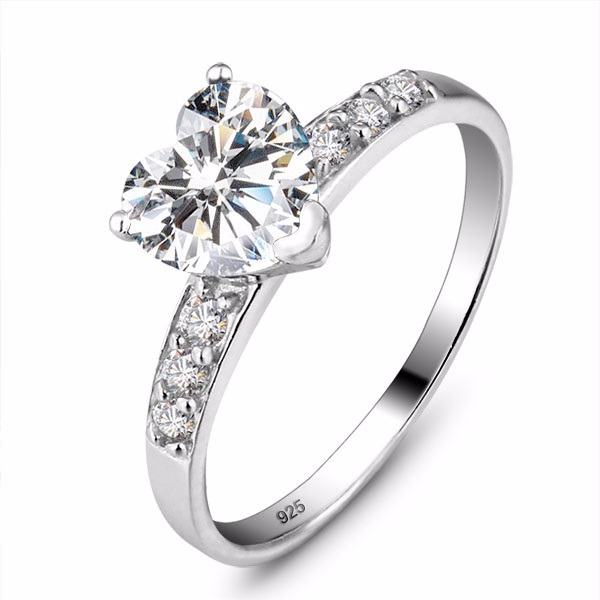 Anillo Corazon Compromiso Promesa Boda Plata 925 Zirconia 548.00 en Mercado Libre