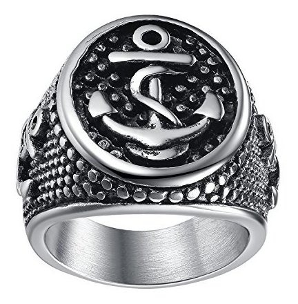 Anillo Ring Marinero Anclas Sailor Anchors Acero Inoxidable