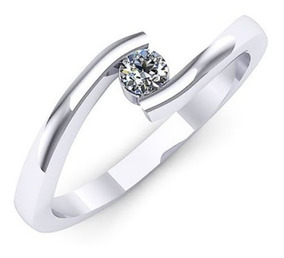 R843 2 ct Brillante Princesa Diamante Anillo Solitario Simulado Chapado en Platino