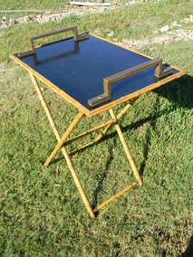 De Base Asas Plegable Mesa Bronce Antigua Auxiliar Bandeja qVMpUGzSL